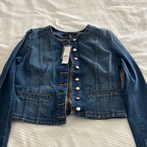 White House Black Market Dark Blue Jean Jacket